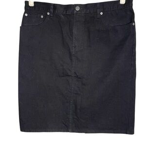 Lauren Ralph Lauren Skirt Pencil Denim Jean Black Plus Size 14